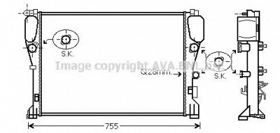 AVA QUALITY COOLING ms2468 -  Радиатор, охлаждение двигателя